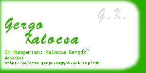 gergo kalocsa business card